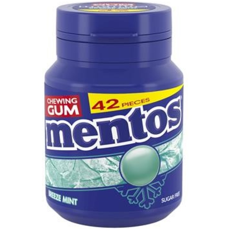MENTOS BREZE MINT 42PCS CH.GUM 6 BOTTLES