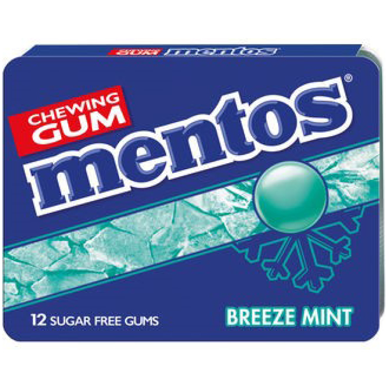 MENTOS BREEZE MINT CHE.GUM 12x12 blister