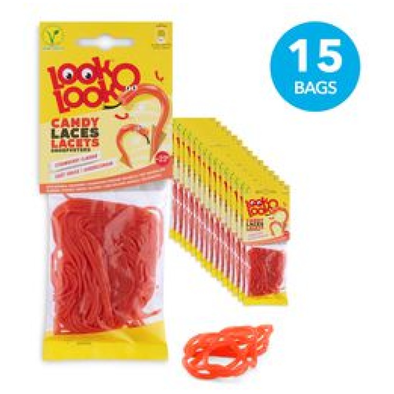 LOOK-O-LOOK LACES-STRAWBERY CANDY 90G*15 BAGS