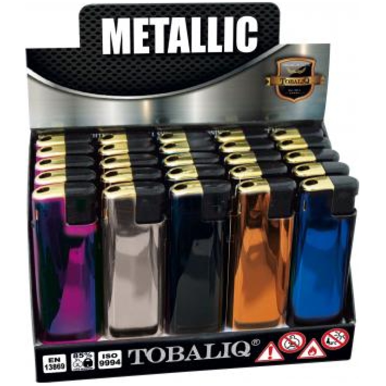 TOBALIQ METALLIC ELC.LIGHTERS 25PCS