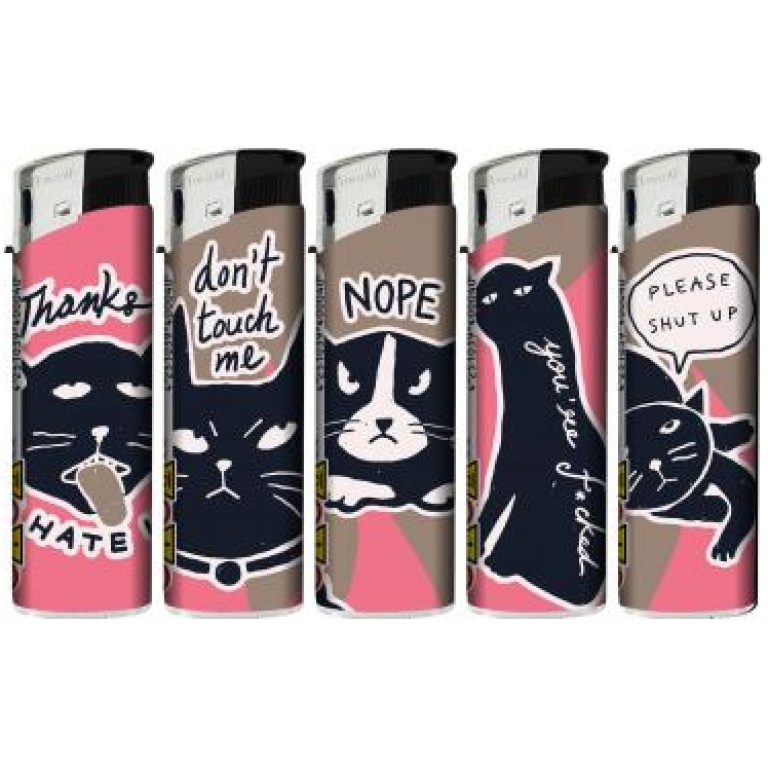 TOBALIQ NERD CATS LIGHTERS 50PCS