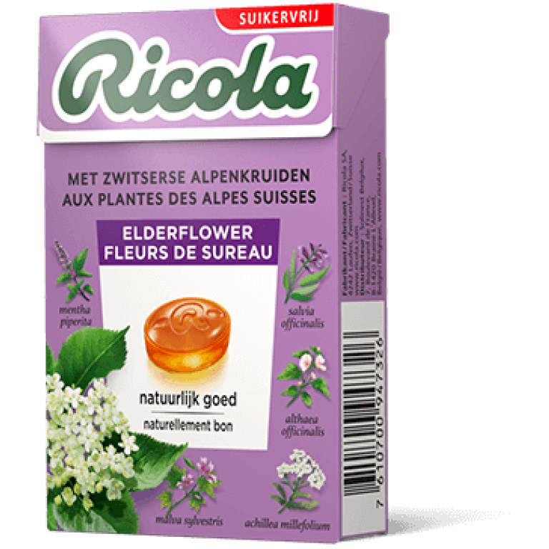 RICOLA ELDER FLOWER CANDY 50G*20 BOXS