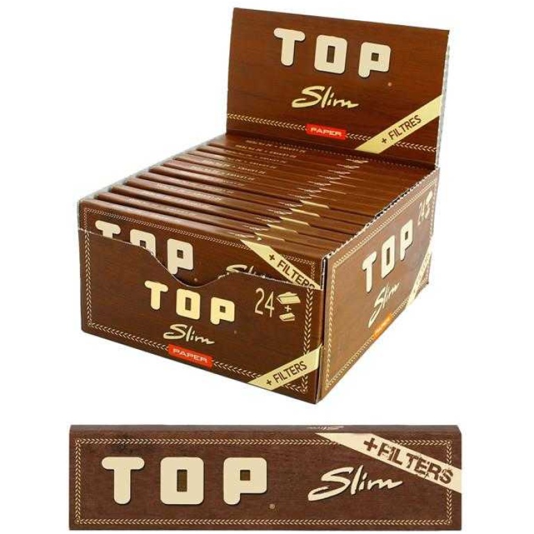TOP BROWN SLIM+FLT R-PAPER 24PCS
