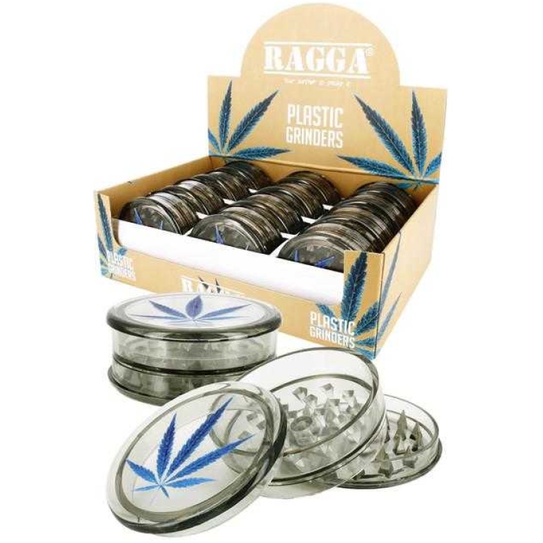 RAGGA PLASTIC GRINDER BLUE LEAF 60MM 12PCS